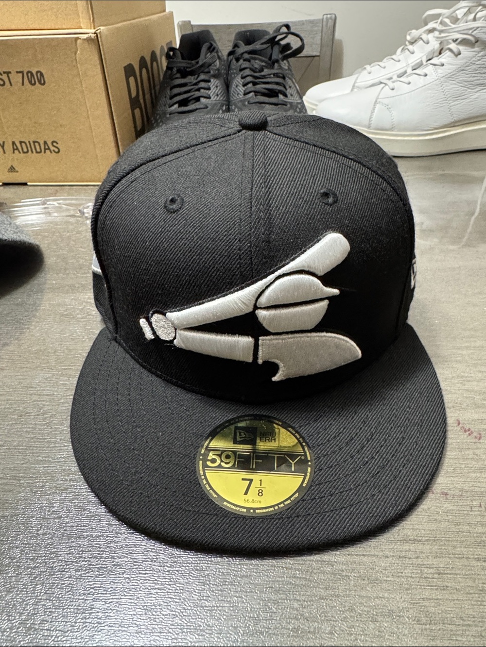 New Era Black Fitted 59FIFTY Cap with White Raised Logo